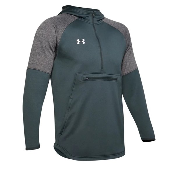 Men's Grey Under Armour Fleece Anorak Jacket - Picture 1 of 1